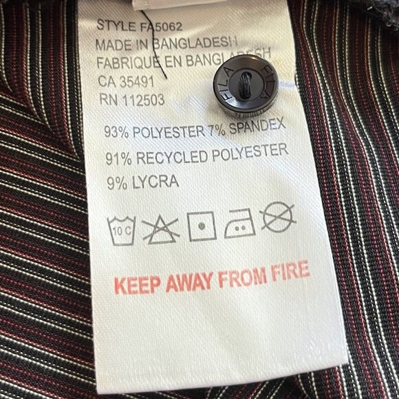 Fila Golf Polo Shirt Mens Large Maroon Black Striped Short Sleeves - Picture 7 of 8